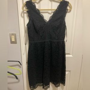 “Little Black Dress”. Black lace dress—Loft, side two
